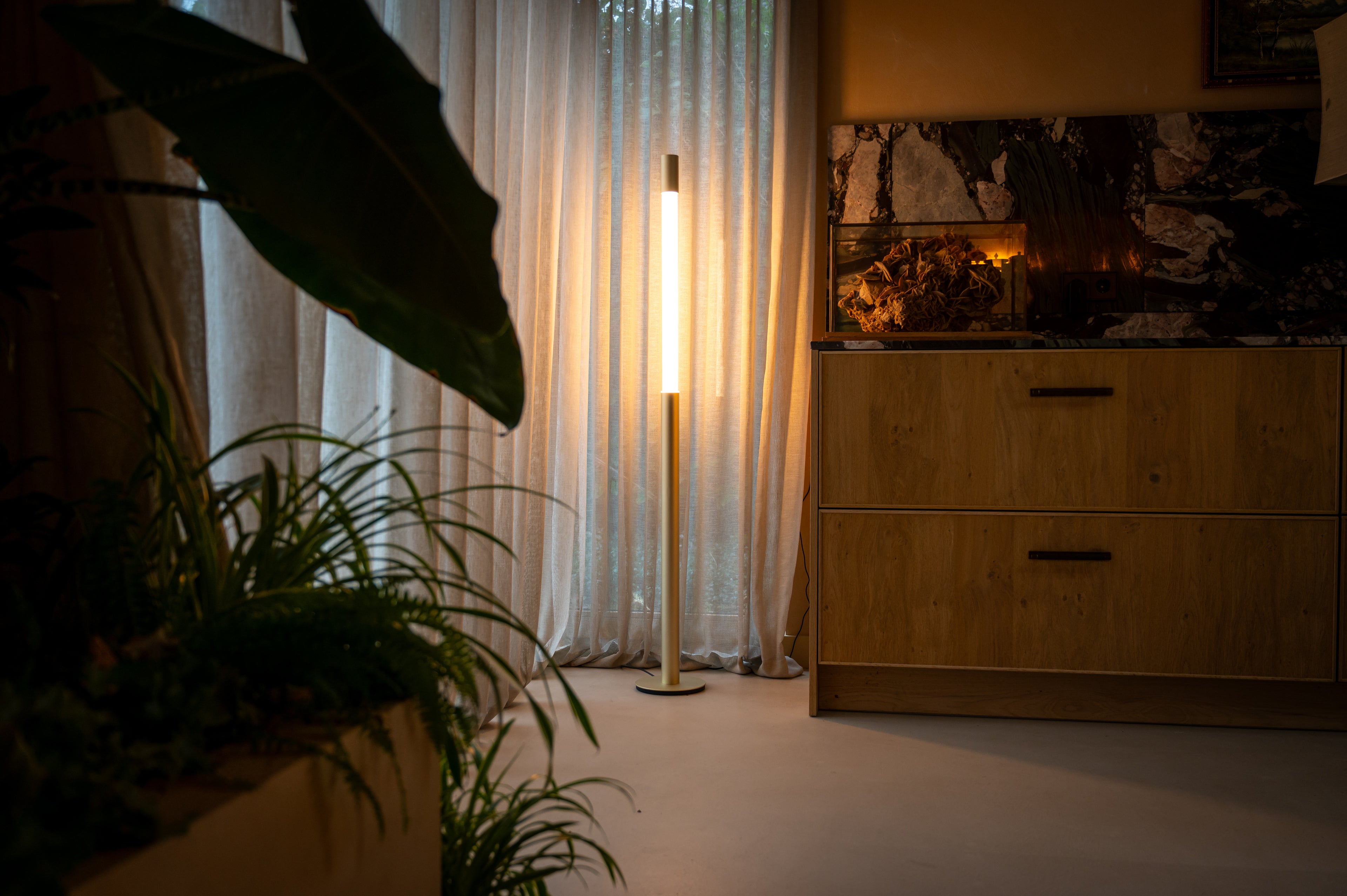 The Slide Light by Georgious extended kitchen Champagne Gold finish